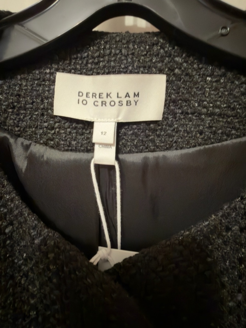 NWT Derek Lam 10 Crosby JULIETTE TWEED JACKET, BLACK-currently sold at Nor - Picture 10 of 16